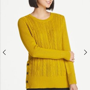 NWOT Side Button Cable Sweater